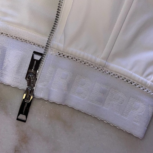 Burberry White Logo Hem Elastane Corset Top in White - Picture 12 of 16